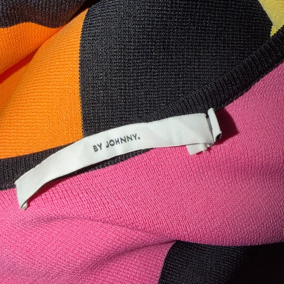 By Johnny Rainbow Stripe Knit Midi Dress | Bodycon Tank Dress | Size m - Picture 7 of 8